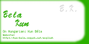 bela kun business card